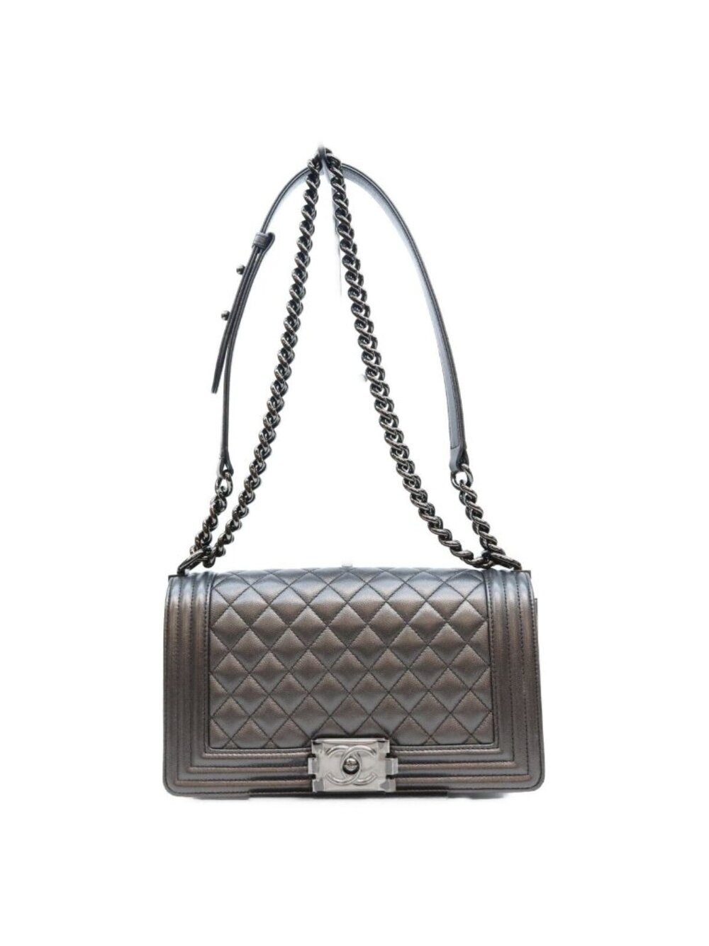 Chanel Black Caviar So Boy 25 Medium Bag